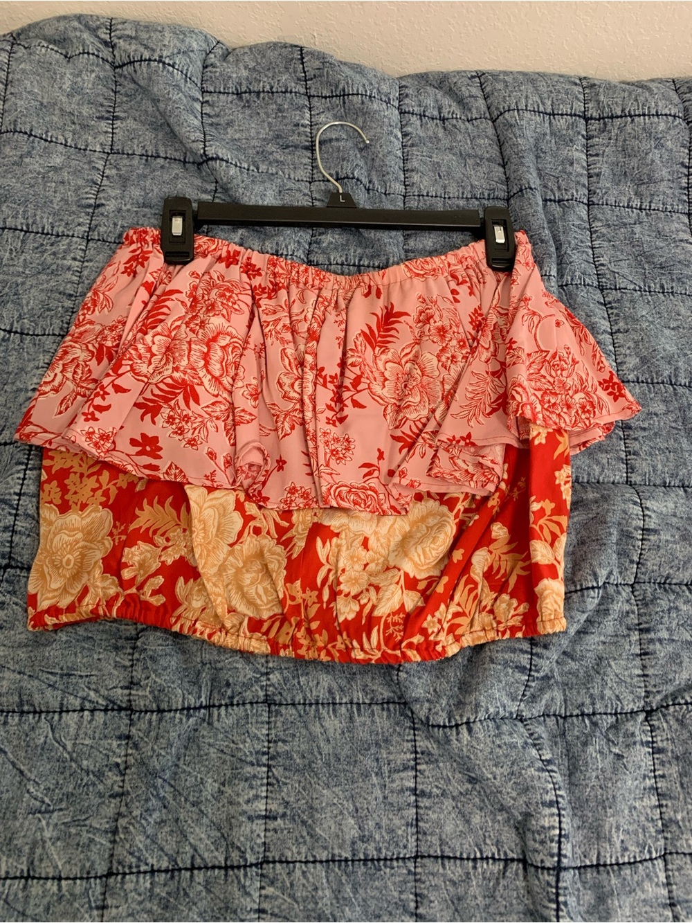 Floral Ruffle Tiered Skirt - Pink and Red willow & root
